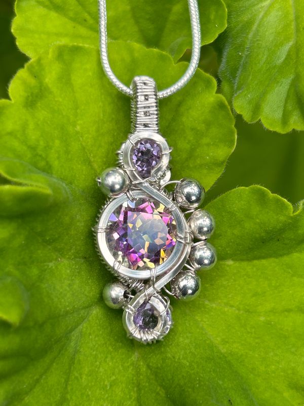 Mystic Topaz woven in Sterling Silver