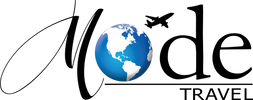 Logo with a globe and black text.