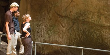 Tourists in Eddakkal caves