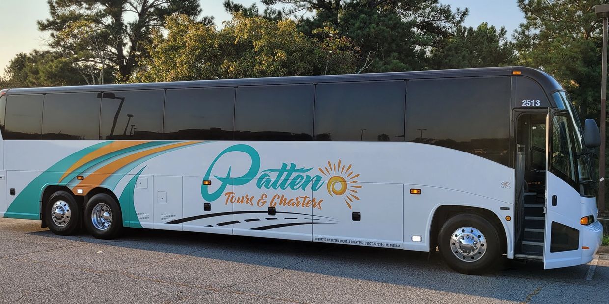 Pattern Tours and Charter logo on a bus 