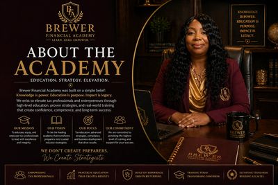 Brewer Financial Academy focuses on education, strategy, and elevation to empower professionals.