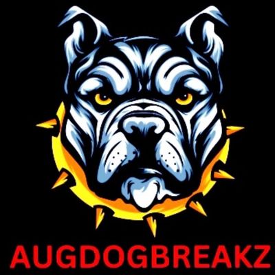 Stylized fierce bulldog head with spiked collar and bold text.