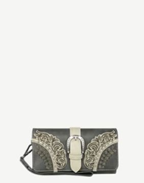 montana west cut out floral buckle wallet