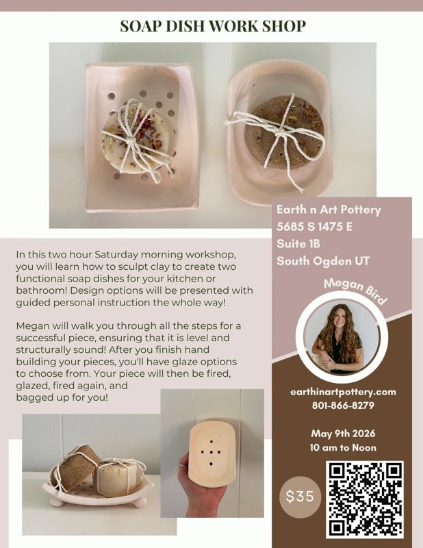 Pottery workshop Ogden Utah Mother’s Day soap dishes 