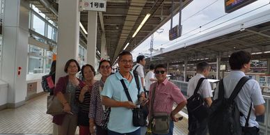 Japan waiting for bullet train ride