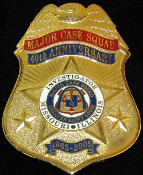 MISSOURI/ILLINOIS MAJOR CASE SQUAD 140TH ANNIVERSARY BADGE