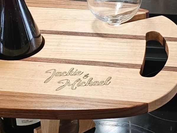 Woodworks with Customizable Laser Engraving. 
Create almost any message you want for a great gift.