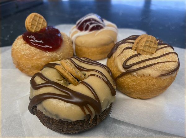 Peanut Butter Delish Donuts! Try the PB & J, the Nutter Butter and more options available.