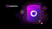 SingleStore database logo with futuristic tech design.