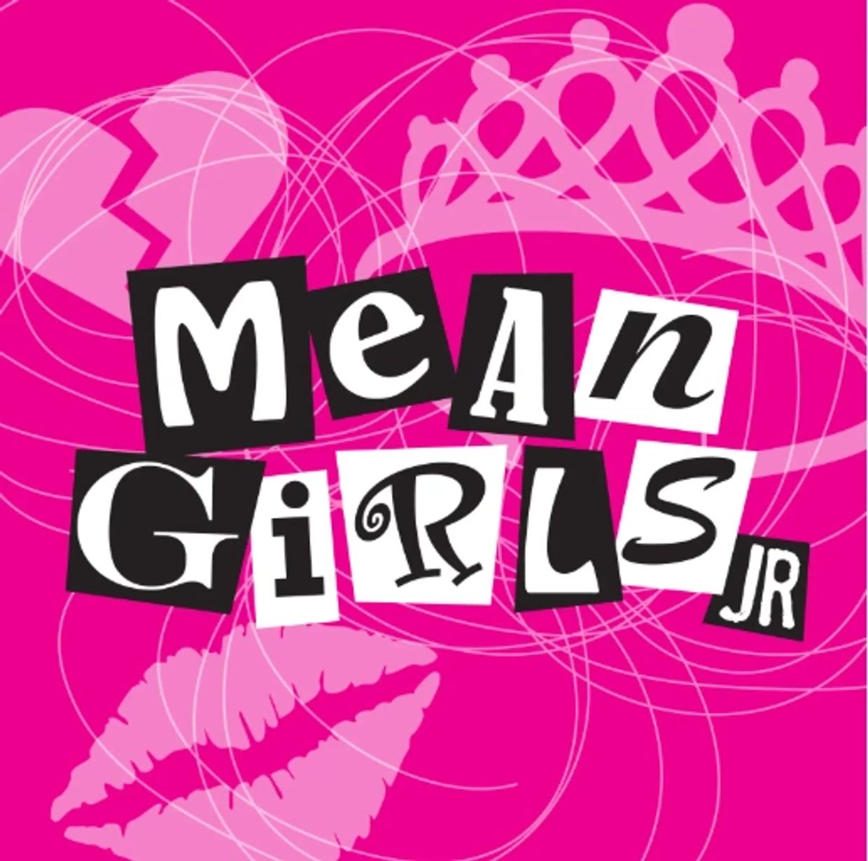 Mean Girls Jr logo with pink background.