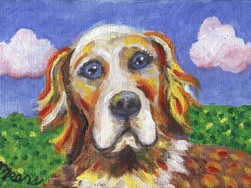 dog, puppy, golden retriever, pet, whimsical dog, home decor, wall art, wall decor