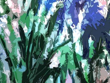 abstract garden, nature, flowers, expressionism, modern art, prints for sale,
