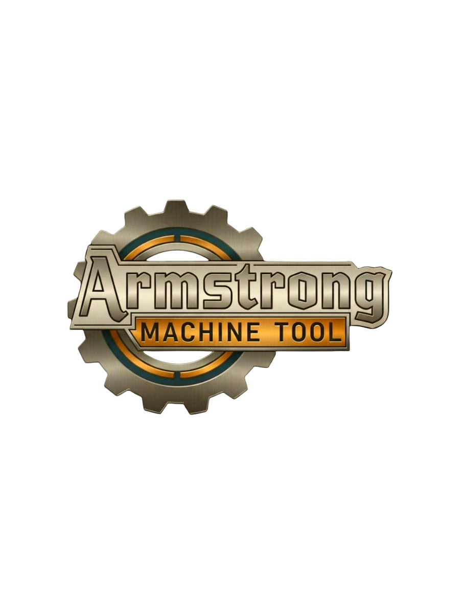 Armstrong Machine Tool logo with gear and industrial design.