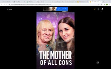 Promotional poster for the show 'The Mother of All Cons' featuring two women.