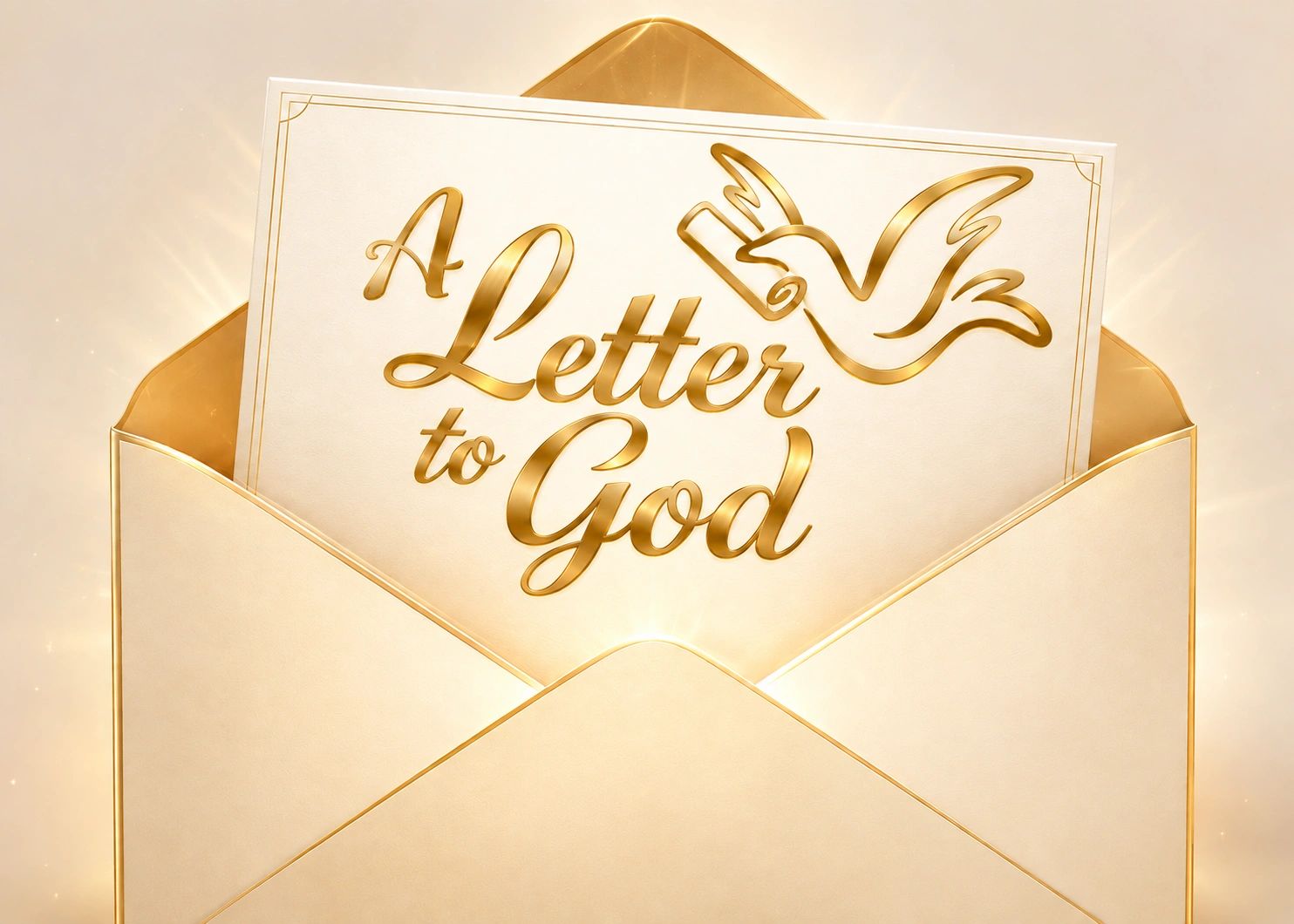 Golden letter in an envelope titled 'A Letter to God'.