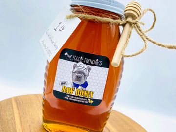 Raw honey bottle from our bees 