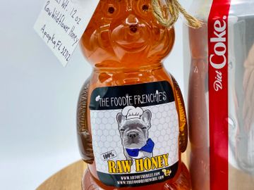 Net wt. 12oz raw honey bear bottle