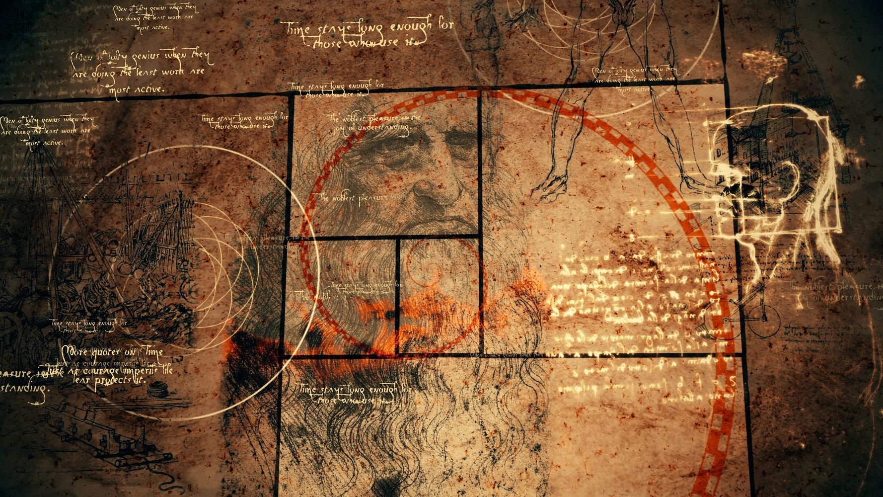 A vintage 3d illustration of code Da Vinci with the sacred text