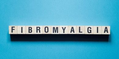 Fibromyalgia spelled out in blocks.