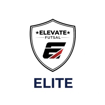 Logo of Elevate Futsal Elite featuring a stylized shield and bold text.