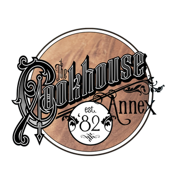 Logo of The Lookhouse Annex est. '82 with ornate typography and wood background.