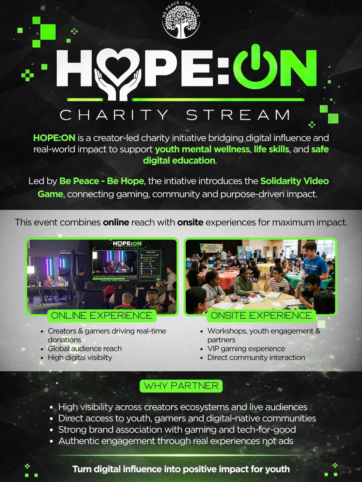 Hope:ON charity stream supports youth mental wellness through gaming and community engagement.