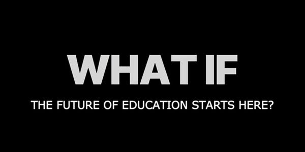 Text asking about the future of education starting here.
