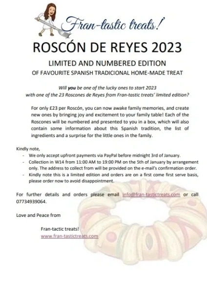 Fran-tastic treats! is launching a limited edition Roscón de Reyes not to be missed!

