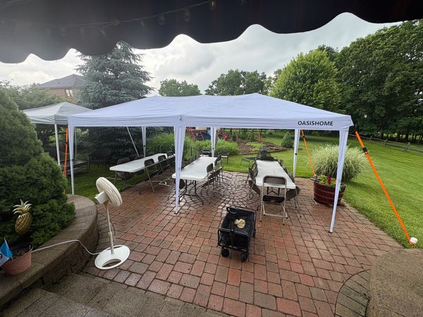 10x20 tent on patio