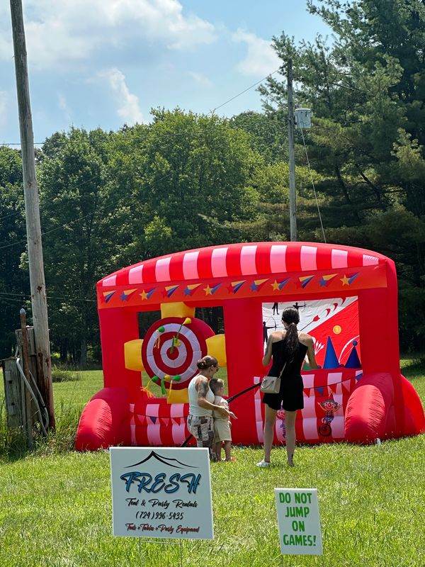 Inflatable archery at gun raffle