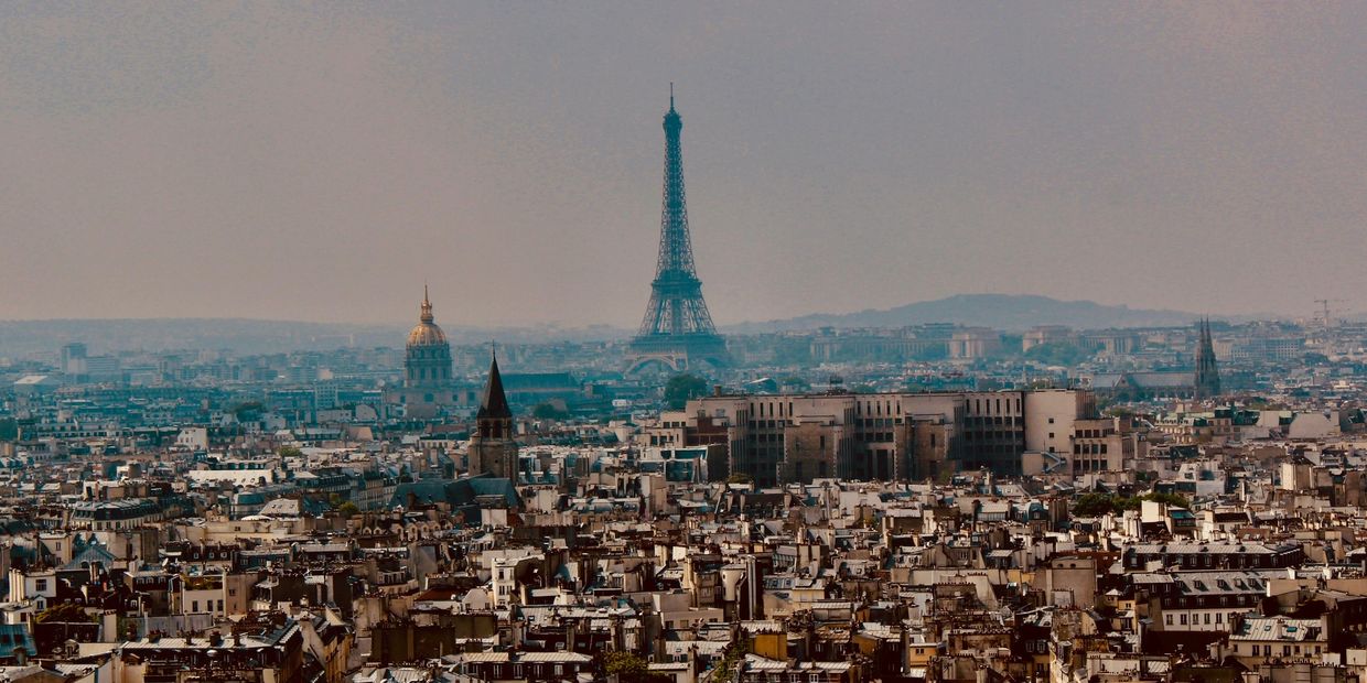 paris skyline with eiffel tower