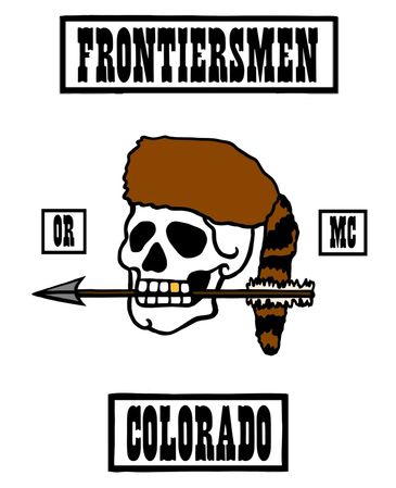Frontiersmen MC Colorado logo with skull and arrow.