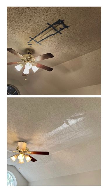 Popcorn Ceiling
Drywall Ceiling Leak Repair
Fix Holes in Walls and Ceilings
Cut and Remove Drywall
