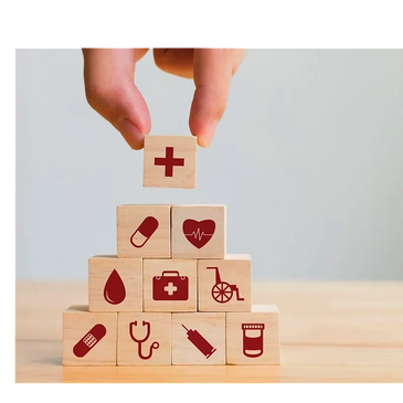 Blocks with medical symbols