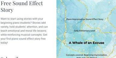 Free sound effect story for beginning piano students.