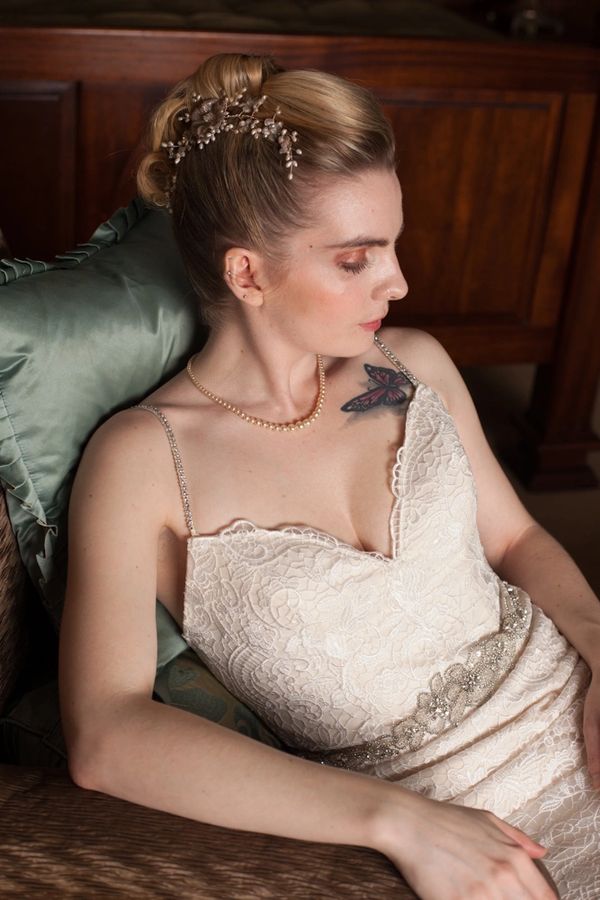 Claire Hartley Stylist Kent wedding hair and makeup artist faux hawk elegant bride  