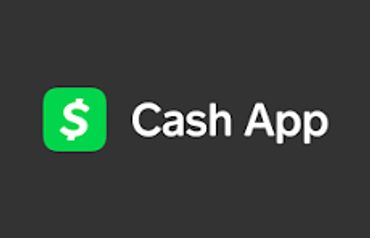 Cash App logo with green dollar sign icon on dark background.