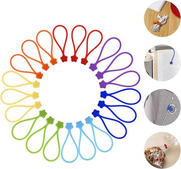 Multi-color silicone twist ties