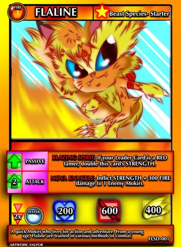 Mokiri Fire Lord Starter Deck FLSD-001 Flaline
Starter rank fire element beast blazing spirit nova