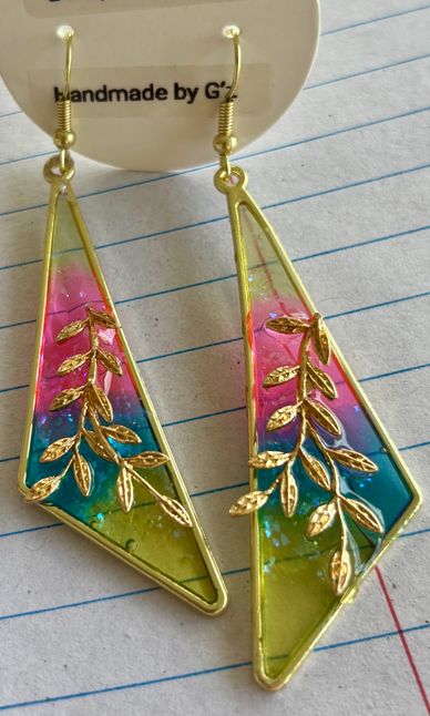 Resin Earrings with Frame