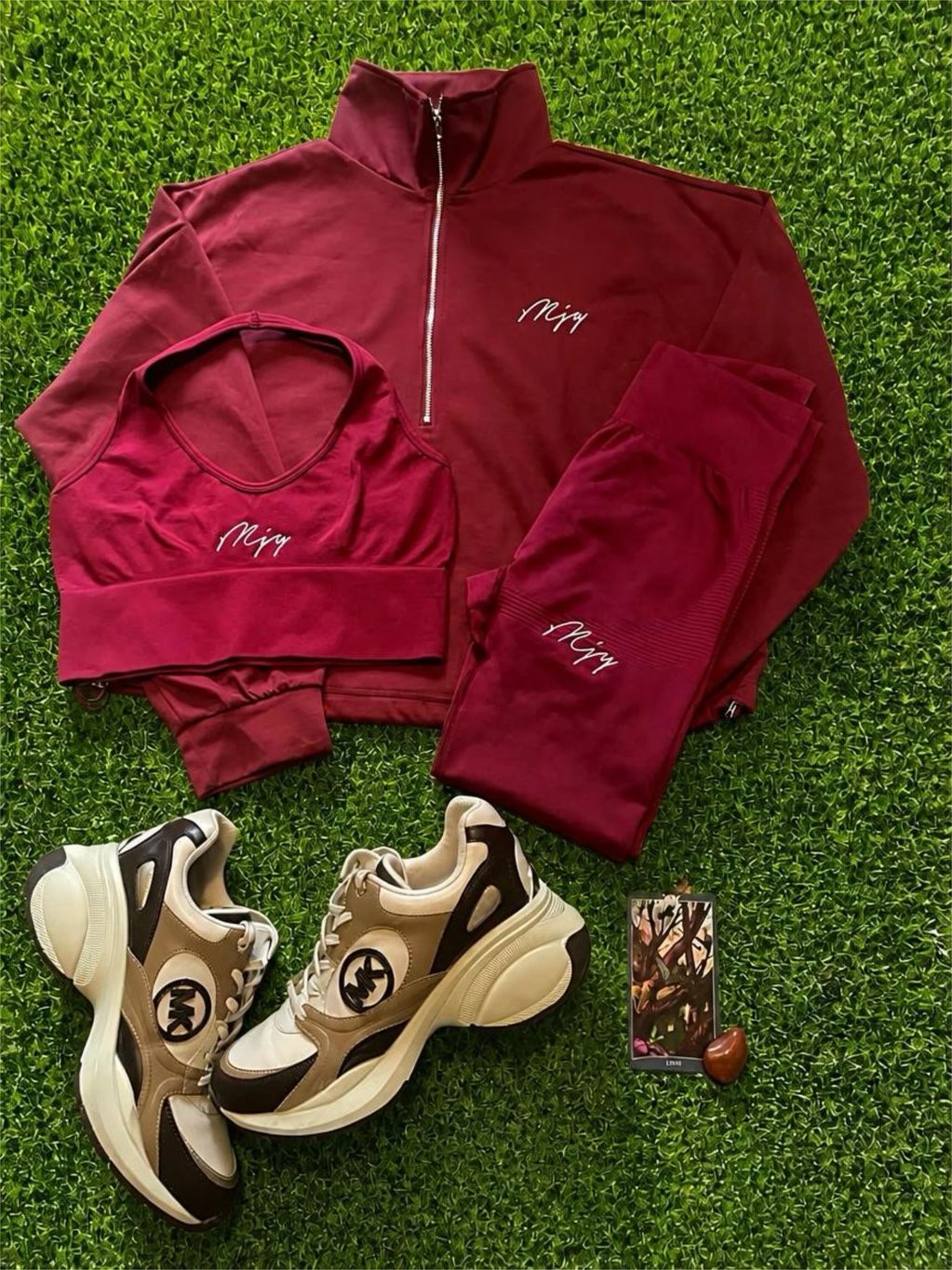 I am safe, centred and grounded  in  crimson tones that build a strong base for high energy training