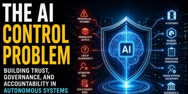 Illustration highlighting AI control issues and governance in autonomous systems.