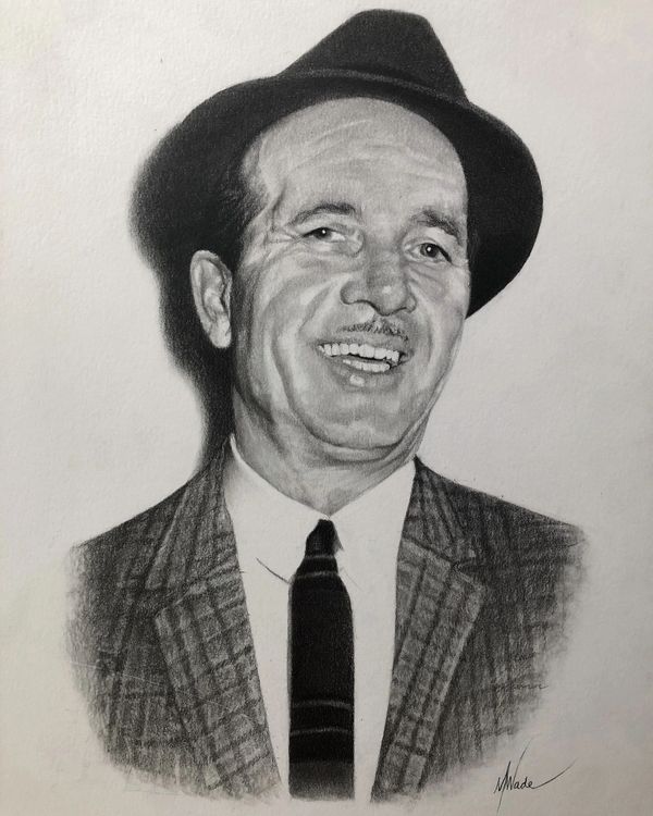 frank sinatra with hat drawing