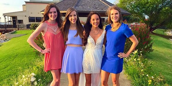 Jaden's rehearsal dinner.
Left to right: Lauren Smith, Sarah Pospisil, Jaden Souther, Amy Smith.