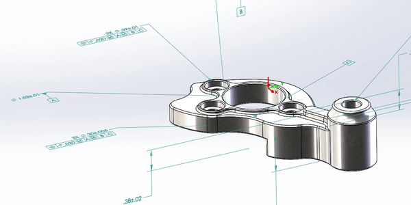 Solidworks model on computer screen