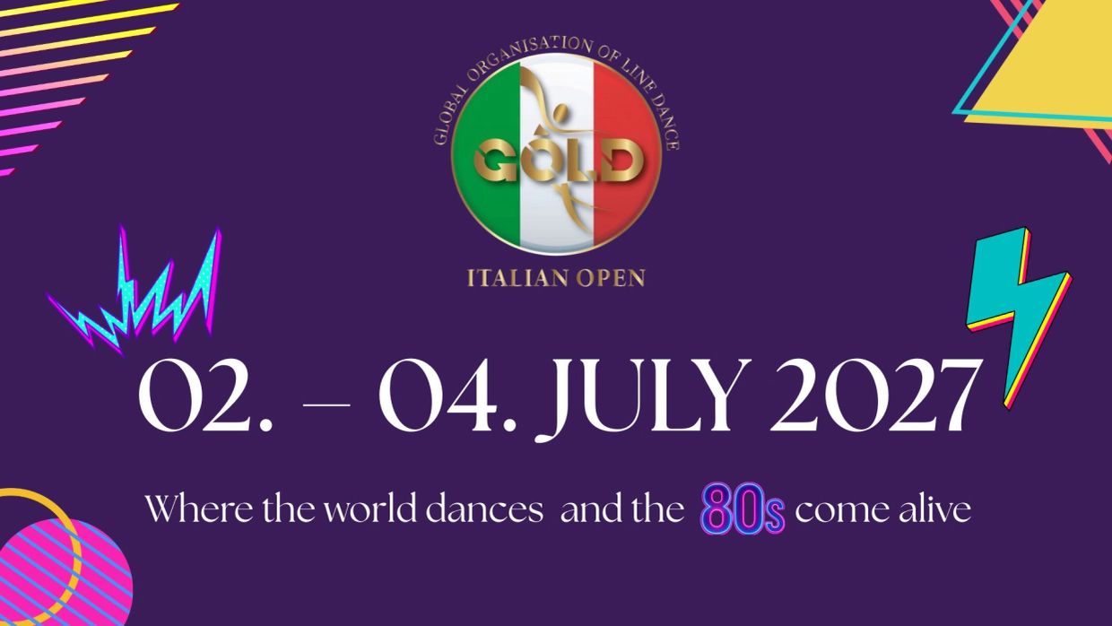 Evento GOLD Italian Open di danza dal 2 al 4 luglio 2027.