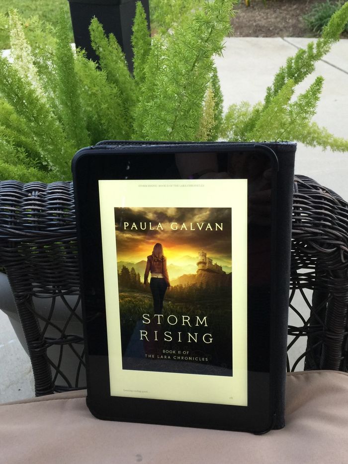 Storm Rising eBook on patio