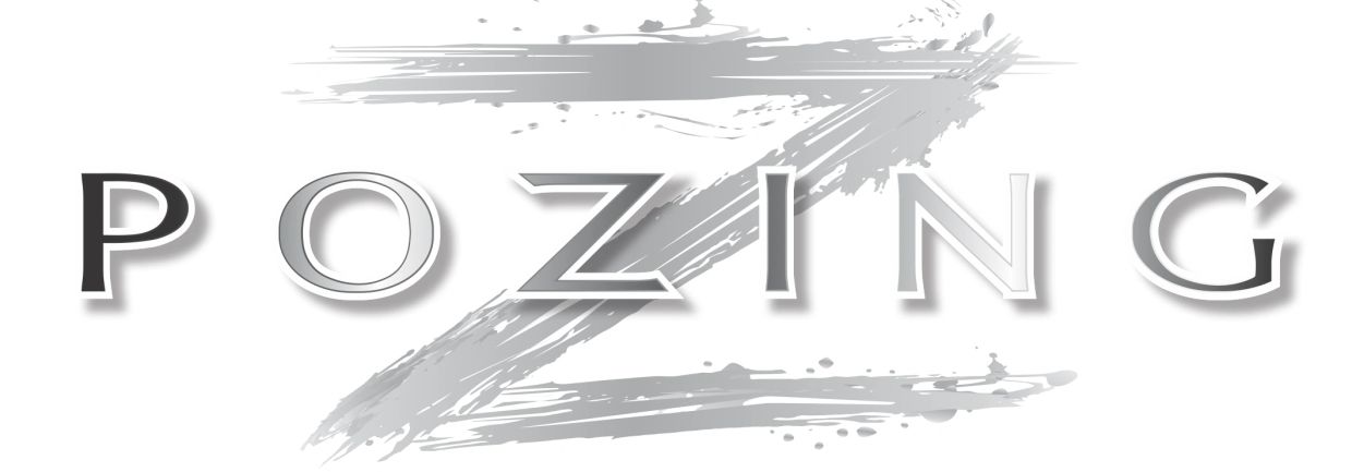 The word 'POZING' with a stylized 'Z' in the background.