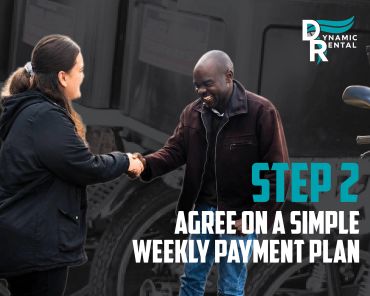 Two people shaking hands with payment plan text.