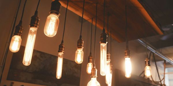LED Edison Pendent lights in a kitchen